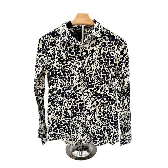 J Crew Long Sleeve Button Down Animal Print - Picture 2 of 3